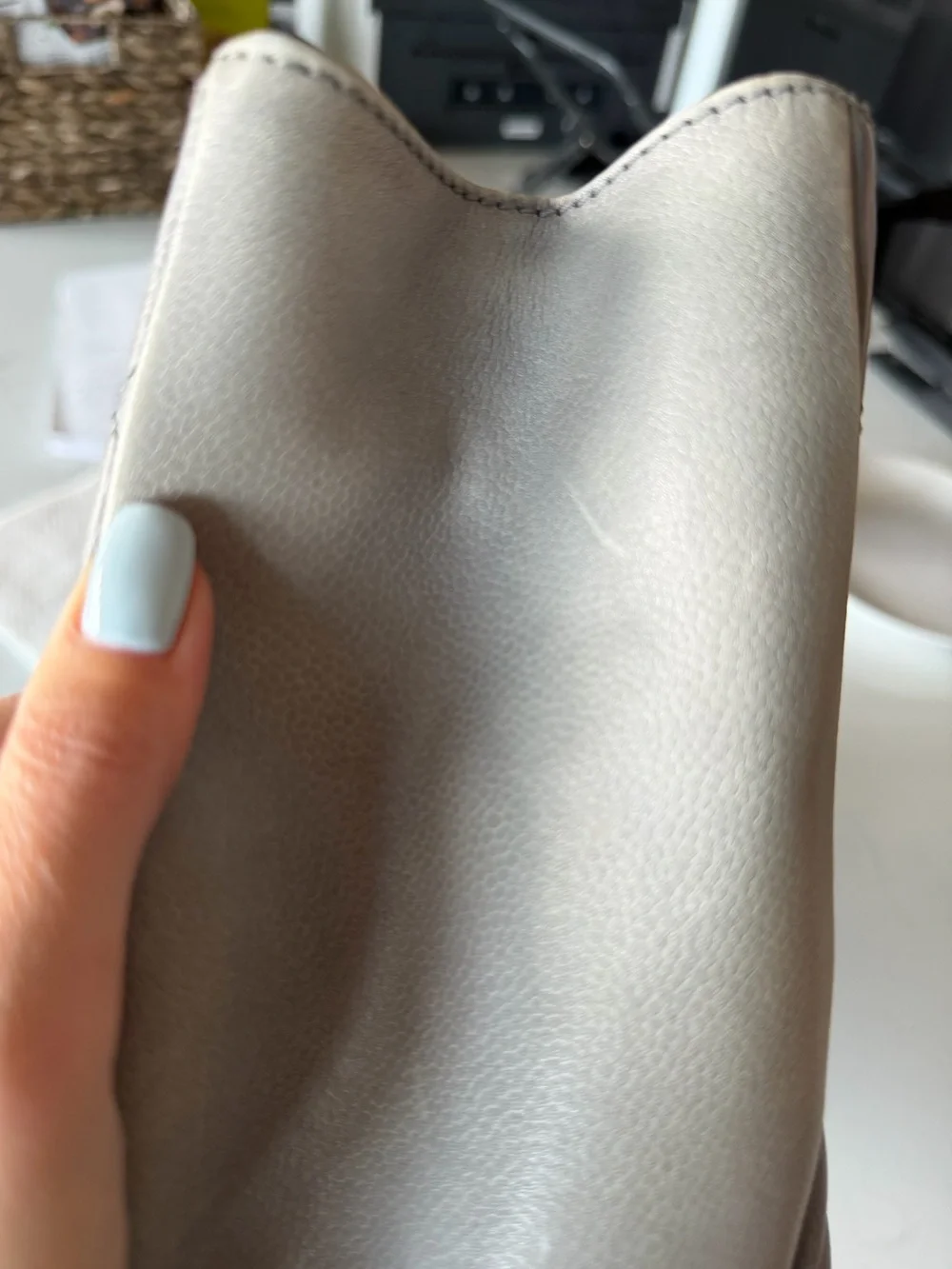 CHANEL Quilted Grand Shopping Tote in Silver Gray